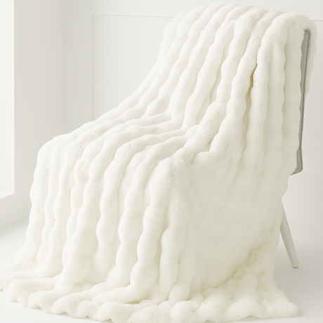 Dreame Double-Layer Large Rabbit Fur Blanket - Thickened, Soft, and Comfortable for Summer Office Use and Double Bed Sheets, Providing a Cozy Experience