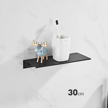 Aluminum Floating Shelves for Bathroom and Kitchen Storage - Wall-Mounted Organizer in 30/40/50CM Sizes