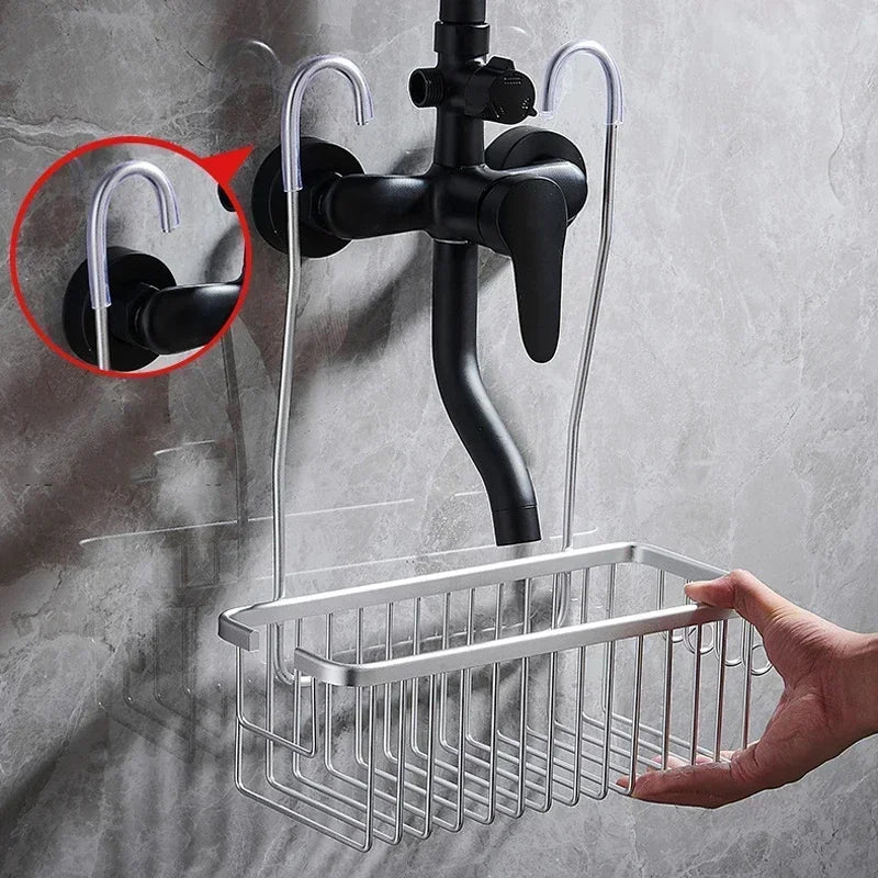 Aluminium Bathroom Shelf - No Drill Shower Storage Organizer for Shampoo and Accessories