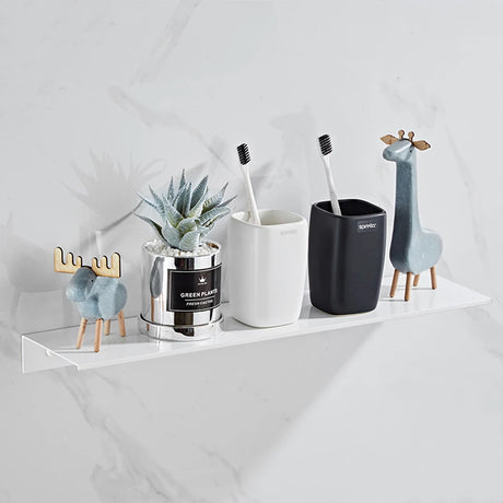 Aluminum Floating Shelves for Bathroom and Kitchen Storage - Wall-Mounted Organizer in 30/40/50CM Sizes