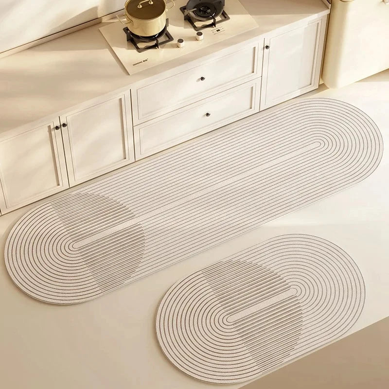 Ultra-Absorbent Diatomite Kitchen Floor Mat - Soft, Washable, Anti-Slip Bathroom Entrance Rug