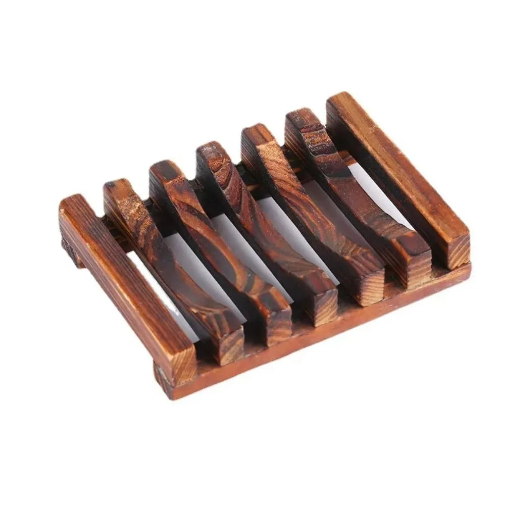Natural Bamboo Soap Dish Holder - Mildew-Resistant Wooden Tray for Bathroom and Washroom Use