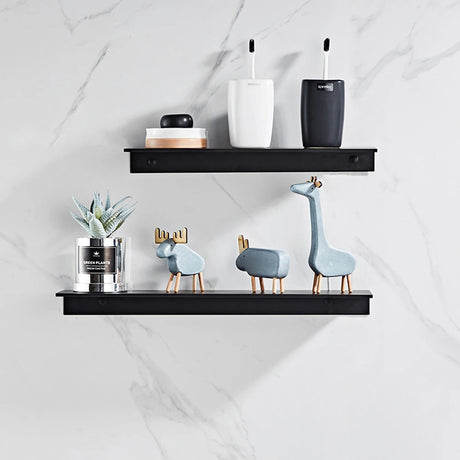 Aluminum Floating Shelves for Bathroom and Kitchen Storage - Wall-Mounted Organizer in 30/40/50CM Sizes