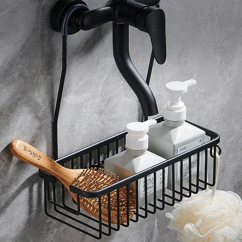 Aluminium Bathroom Shelf - No Drill Shower Storage Organizer for Shampoo and Accessories