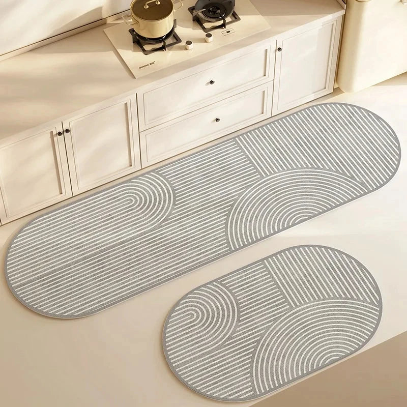 Ultra-Absorbent Diatomite Kitchen Floor Mat - Soft, Washable, Anti-Slip Bathroom Entrance Rug