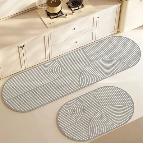 Ultra-Absorbent Diatomite Kitchen Floor Mat - Soft, Washable, Anti-Slip Bathroom Entrance Rug