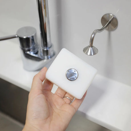 Stainless Steel Magnetic Soap Rack - Wall-Mounted, Multi-Functional with Self-Drainage for Bathroom, Kitchen, and Shower Room