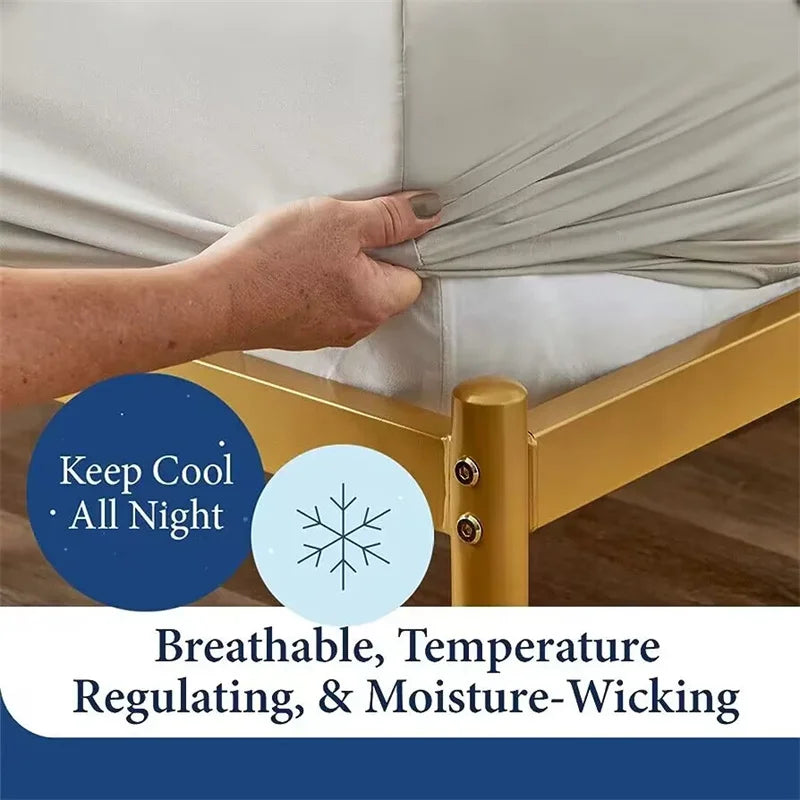 Luxury 100% Egyptian Cotton Bed Sheet Set - 4/6 Piece Collection with Elastic Fitted Sheet, Flat Sheets, and Pillowcases for Ultimate Comfort