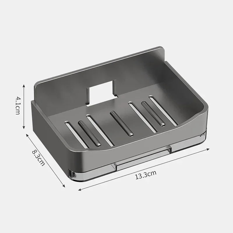 Wall-Mounted Soap and Sponge Holder with Double Drainage - Free-Punching Bathroom Organizer