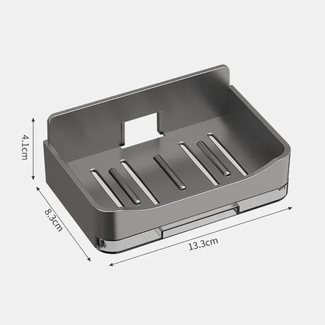 Wall-Mounted Soap and Sponge Holder with Double Drainage - Free-Punching Bathroom Organizer