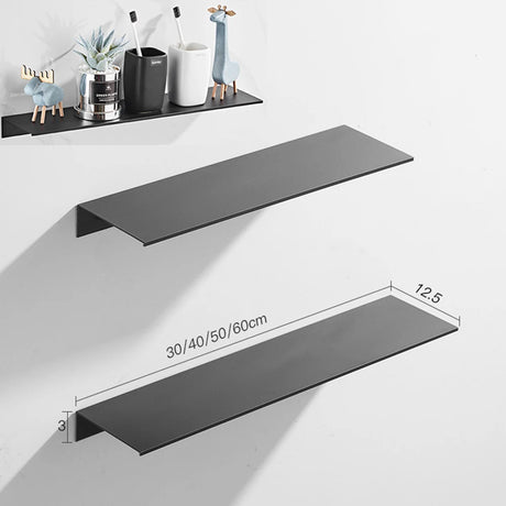Aluminum Floating Shelves for Bathroom and Kitchen Storage - Wall-Mounted Organizer in 30/40/50CM Sizes