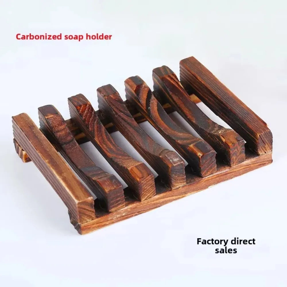 Natural Bamboo Soap Dish Holder - Mildew-Resistant Wooden Tray for Bathroom and Washroom Use