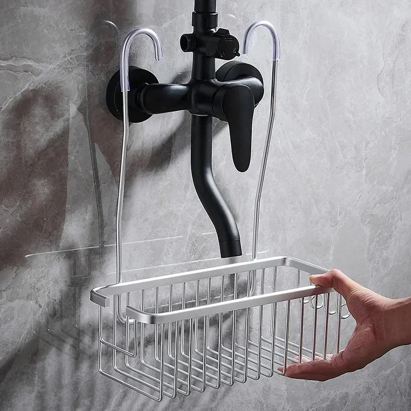 Aluminium Bathroom Shelf - No Drill Shower Storage Organizer for Shampoo and Accessories