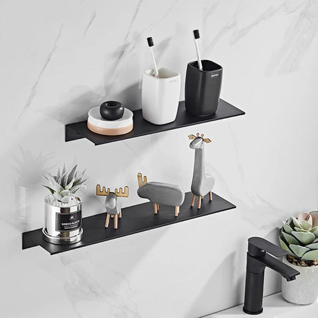 Aluminum Floating Shelves for Bathroom and Kitchen Storage - Wall-Mounted Organizer in 30/40/50CM Sizes