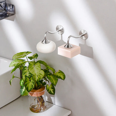 Stainless Steel Magnetic Soap Rack - Wall-Mounted, Multi-Functional with Self-Drainage for Bathroom, Kitchen, and Shower Room