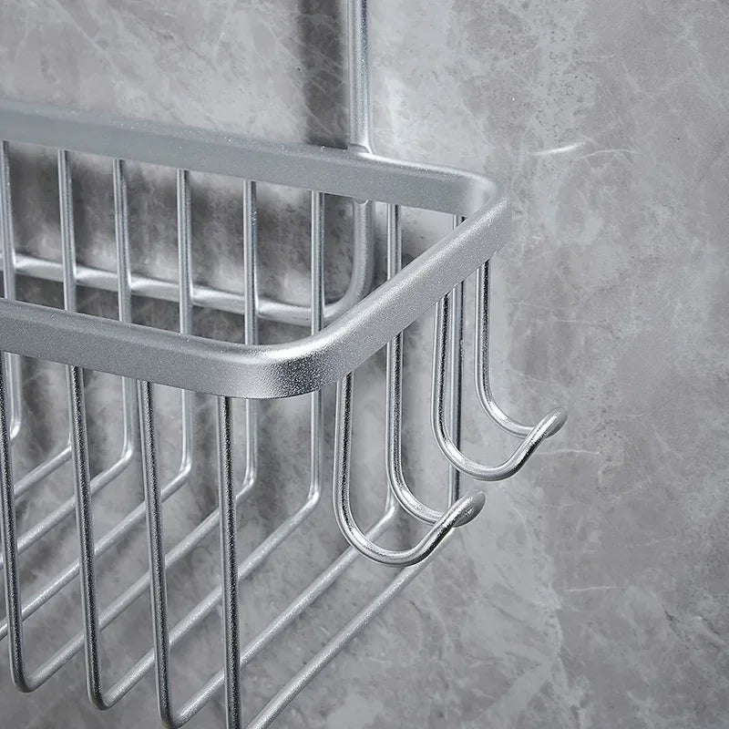 Aluminium Bathroom Shelf - No Drill Shower Storage Organizer for Shampoo and Accessories