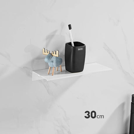Aluminum Floating Shelves for Bathroom and Kitchen Storage - Wall-Mounted Organizer in 30/40/50CM Sizes