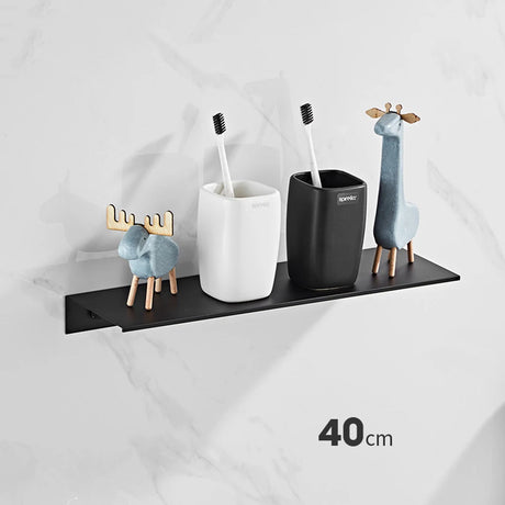 Aluminum Floating Shelves for Bathroom and Kitchen Storage - Wall-Mounted Organizer in 30/40/50CM Sizes