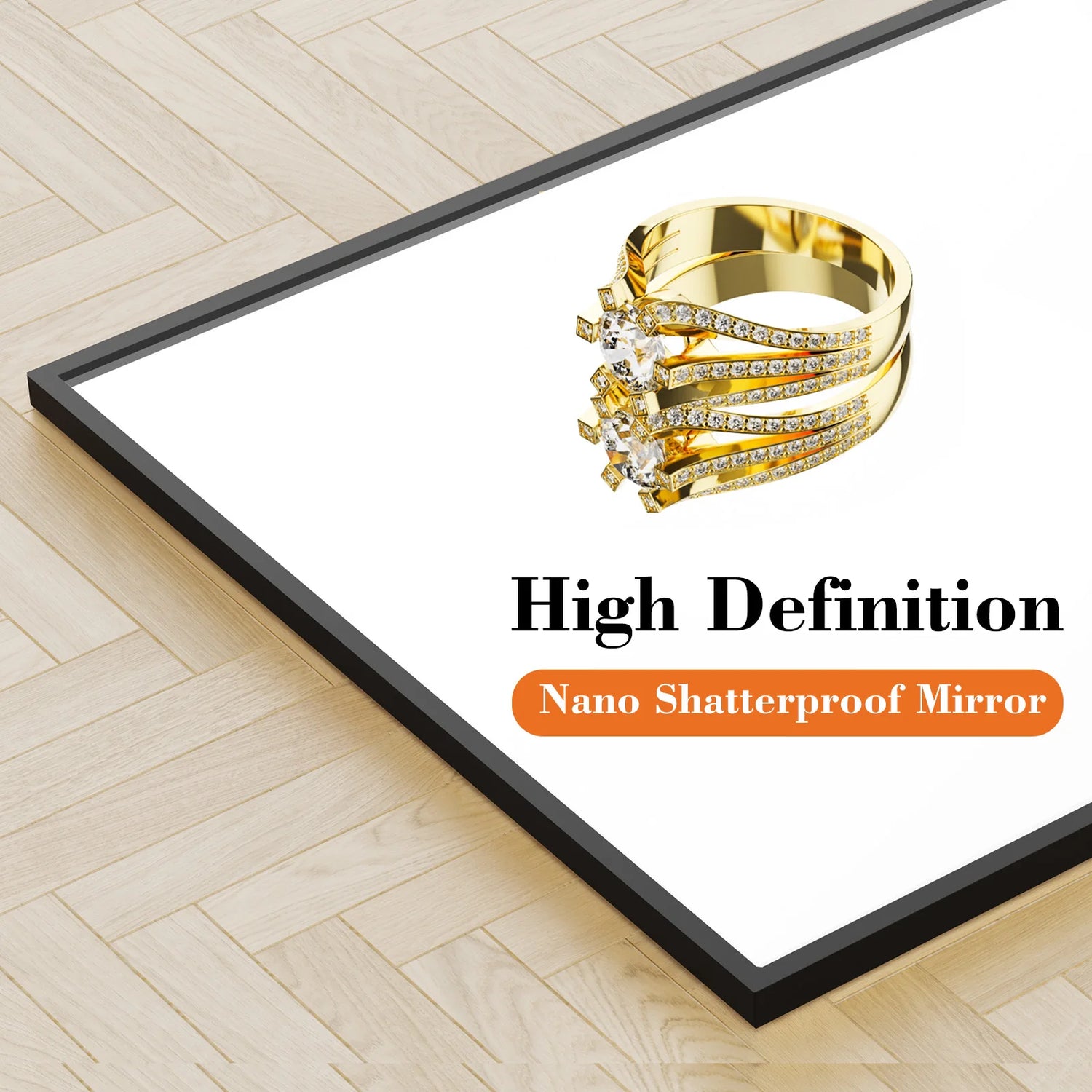 JHK 64"X21" Full Body Wall Mirror Standing Hanging or Leaning Wall-Mounted Mirrors with Stand Aluminum Alloy Frame Living Room