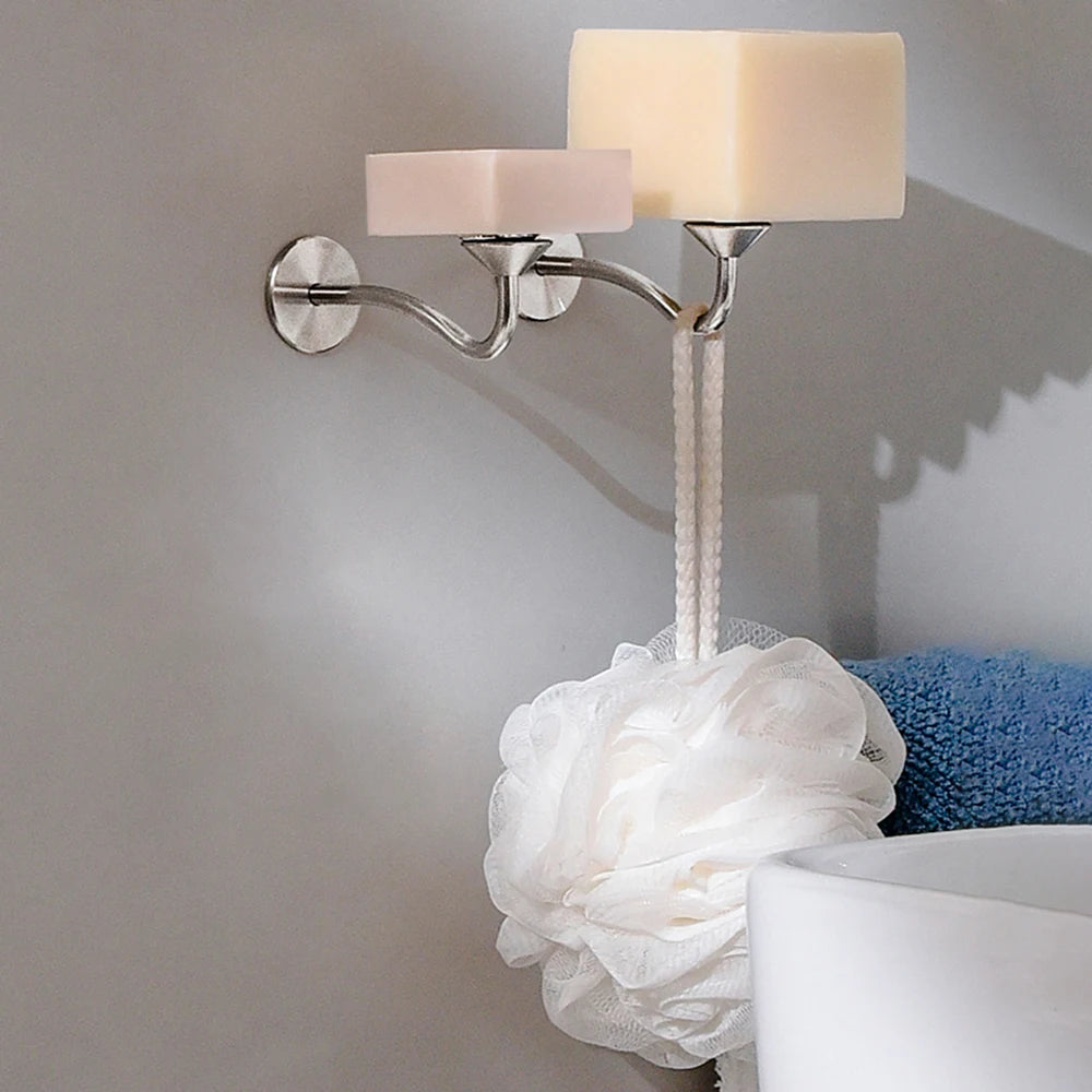 Stainless Steel Magnetic Soap Rack - Wall-Mounted, Multi-Functional with Self-Drainage for Bathroom, Kitchen, and Shower Room