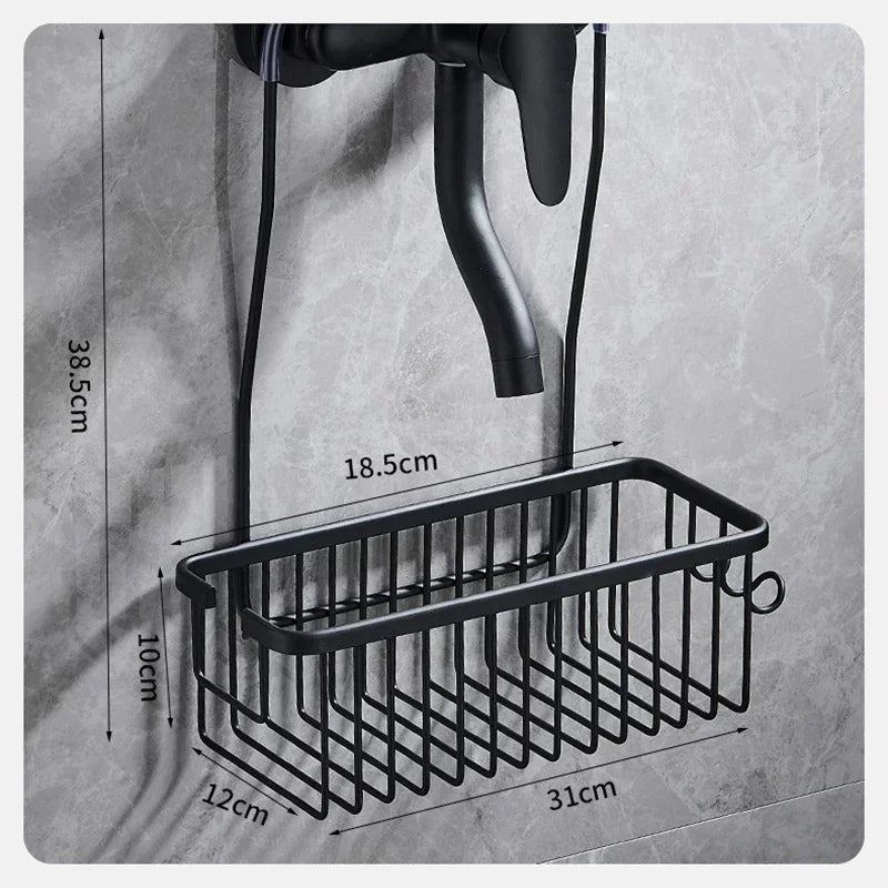 Aluminium Bathroom Shelf - No Drill Shower Storage Organizer for Shampoo and Accessories