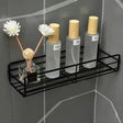 Wall-Mounted Corner Bathroom Shelf - Iron Shampoo Holder and Cosmetic Rack with Drain Basket Organizer