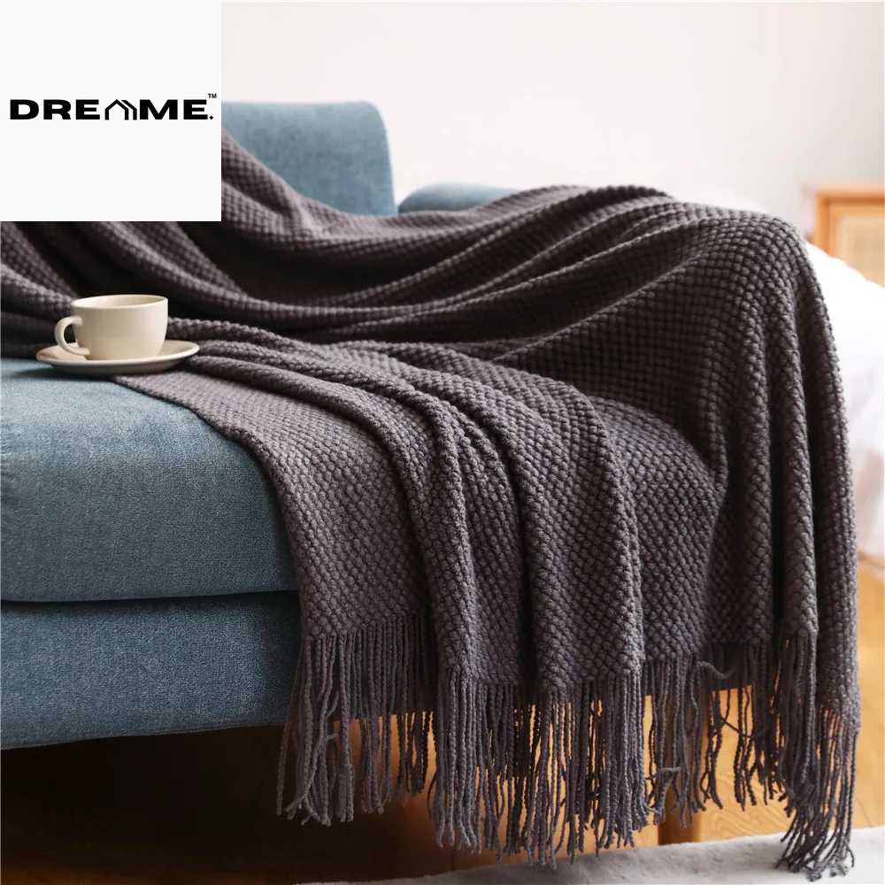 Pineapple Knit Lightweight Throw Blanket for Office and Summer Use