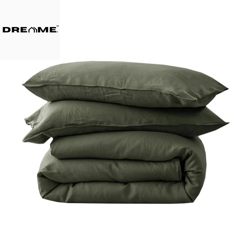 Lyocell Bamboo Fiber Duvet Cover Set - Luxury Solid Summer Cooling Bedding Set (No Sheet), Includes Single Quilt Cover and Pillowcases - 3 Pieces