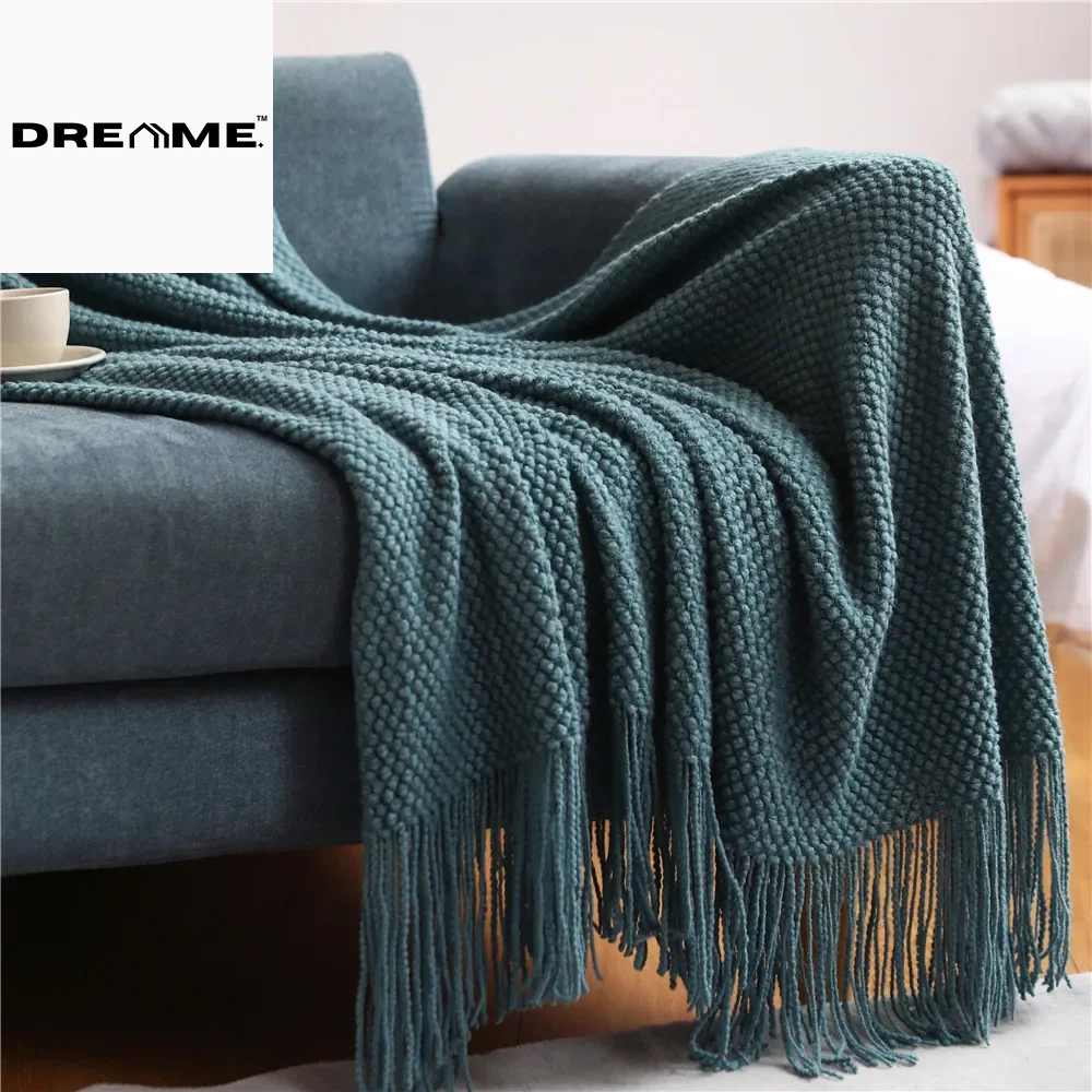 Pineapple Knit Lightweight Throw Blanket for Office and Summer Use