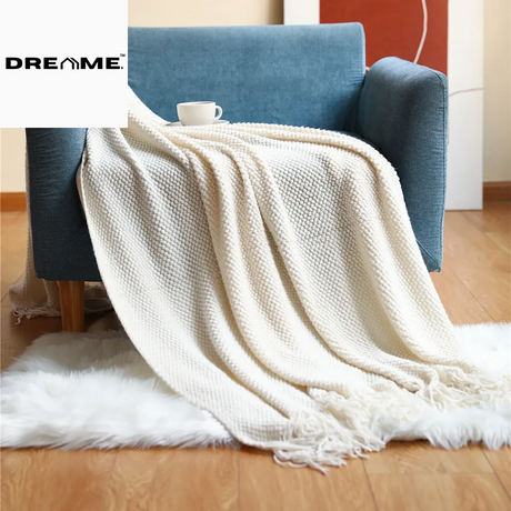 Pineapple Knit Lightweight Throw Blanket for Office and Summer Use