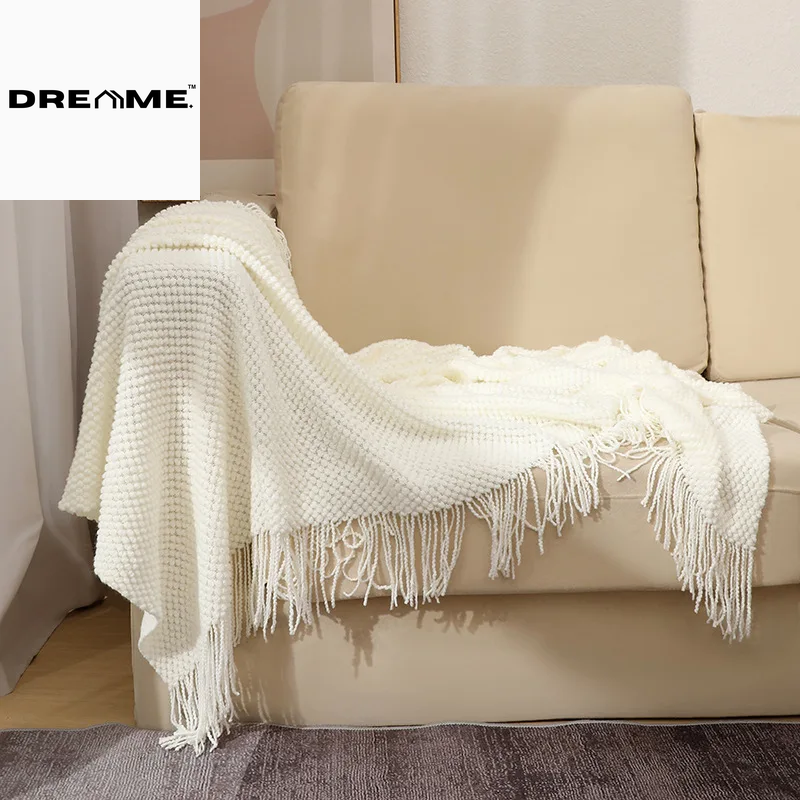 Pineapple Knit Lightweight Throw Blanket for Office and Summer Use