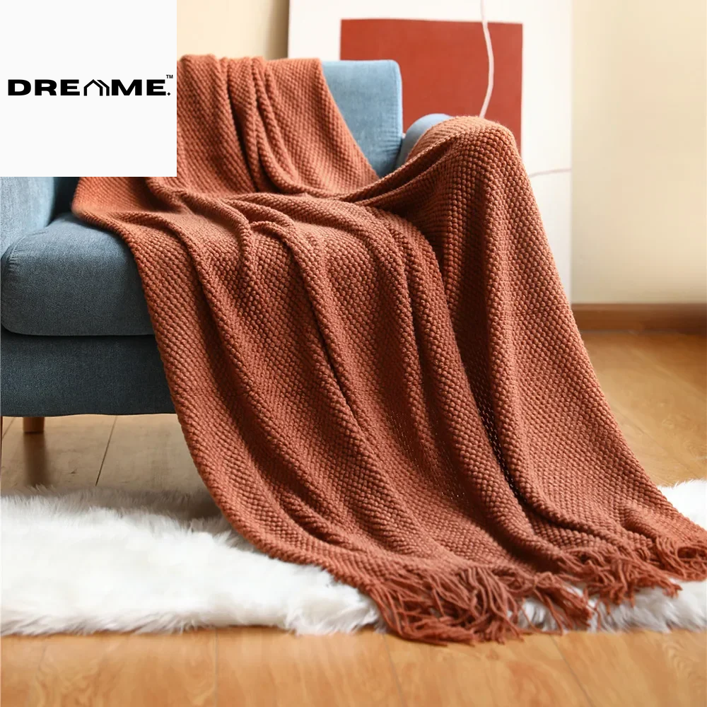 Pineapple Knit Lightweight Throw Blanket for Office and Summer Use