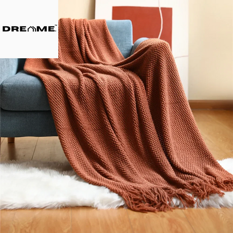 Pineapple Knit Lightweight Throw Blanket for Office and Summer Use