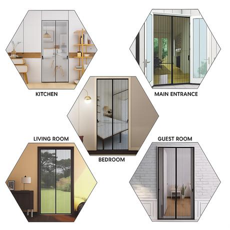 Magnetic Mosquito Net Curtains for Windows and Doors - Automatic Closing Fly Screen for Enhanced Household Ventilation
