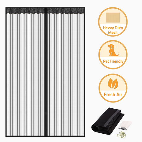 Magnetic Mosquito Net Curtains for Windows and Doors - Automatic Closing Fly Screen for Enhanced Household Ventilation