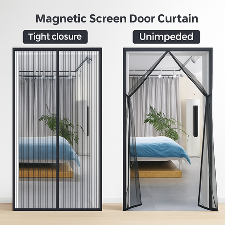 Magnetic Mosquito Net Curtains for Windows and Doors - Automatic Closing Fly Screen for Enhanced Household Ventilation