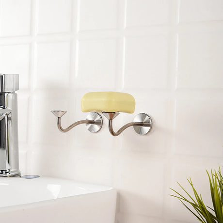 Stainless Steel Magnetic Soap Rack - Wall-Mounted, Multi-Functional with Self-Drainage for Bathroom, Kitchen, and Shower Room