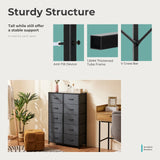 JHK Bedside Table for Bedroom with 10 Fabric Drawers Nightstand Storage Cabinet with Steel Frame Clothes Storage Display Cabinet