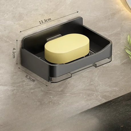 Wall-Mounted Soap and Sponge Holder with Double Drainage - Free-Punching Bathroom Organizer