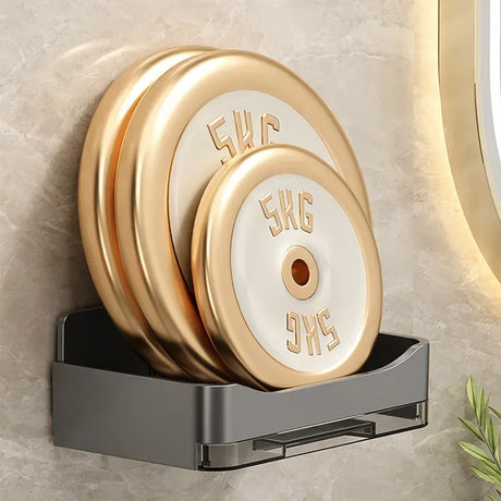 Wall-Mounted Soap and Sponge Holder with Double Drainage - Free-Punching Bathroom Organizer
