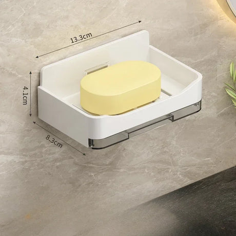 Wall-Mounted Soap and Sponge Holder with Double Drainage - Free-Punching Bathroom Organizer