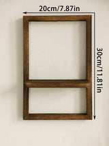 Black Wooden Floating Wall Shelf Square Plant Flower Pot Tray Display Stands Boho Home Decor Shelf for Bedroom Living Room Gifts