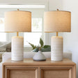23" Modern Ceramic Table Lamp Set of 2 for Living Room White Desk Lamps for Bedroom Farmhouse Bedside Nightstand Bedside Lamp