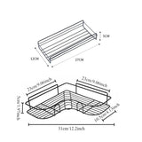 Wall-Mounted Corner Bathroom Shelf - Iron Shampoo Holder and Cosmetic Rack with Drain Basket Organizer