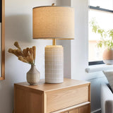 23" Modern Ceramic Table Lamp Set of 2 for Living Room White Desk Lamps for Bedroom Farmhouse Bedside Nightstand Bedside Lamp