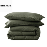 Lyocell Bamboo Fiber Duvet Cover Set - Luxury Solid Summer Cooling Bedding Set (No Sheet), Includes Single Quilt Cover and Pillowcases - 3 Pieces